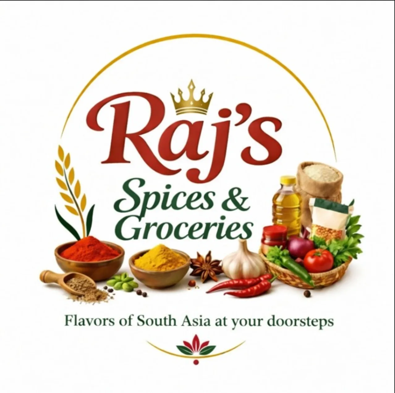 Raj's Spices & Groceries logo